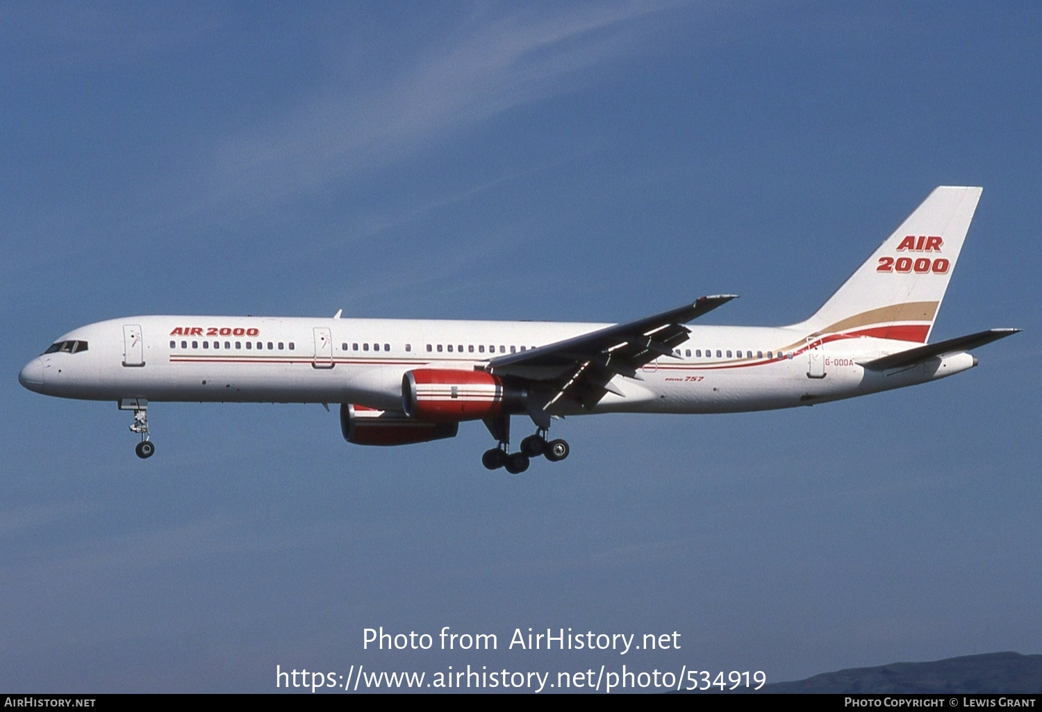 Aircraft Photo of G-OOOA | Boeing 757-28A | Air 2000 | AirHistory.net #534919