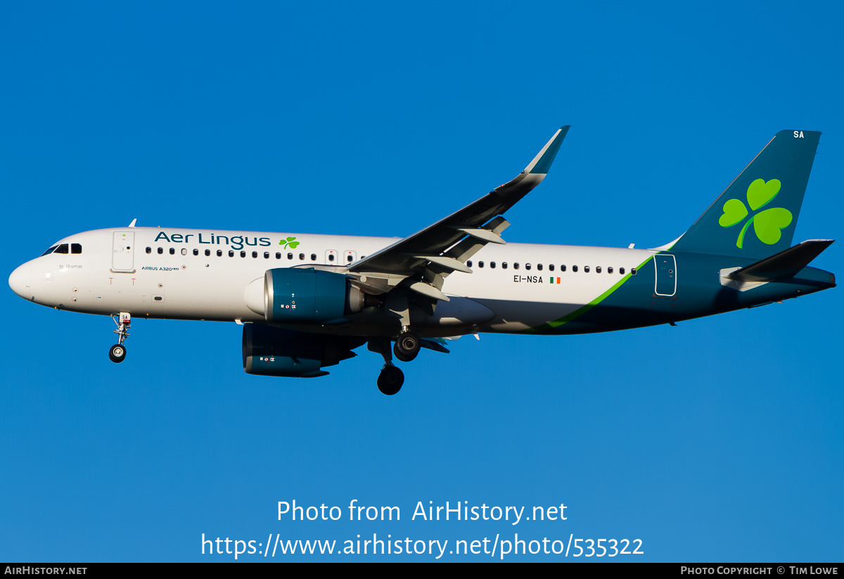 Aircraft Photo of EI-NSA | Airbus A320-251N | Aer Lingus | AirHistory.net #535322