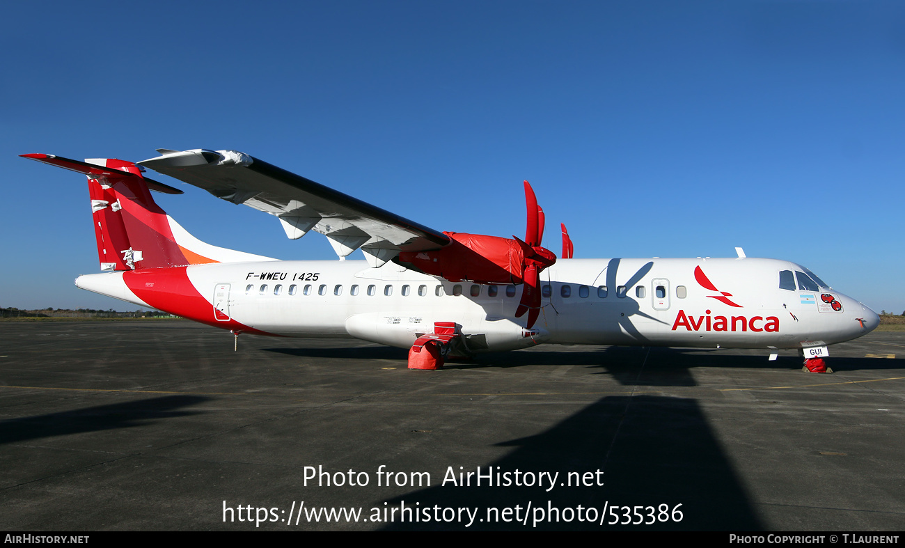 Aircraft Photo of F-WWEU | ATR ATR-72-600 (ATR-72-212A) | Avianca | AirHistory.net #535386