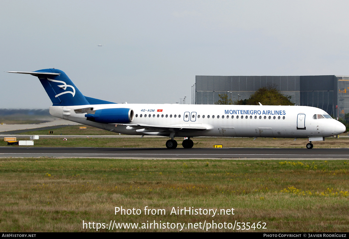 Aircraft Photo of 4O-AOM | Fokker 100 (F28-0100) | Montenegro Airlines | AirHistory.net #535462