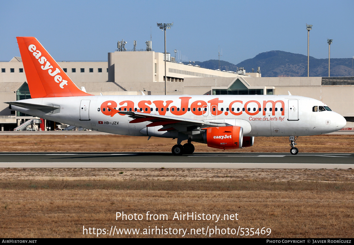 Aircraft Photo of HB-JZV | Airbus A319-112 | EasyJet | AirHistory.net #535469