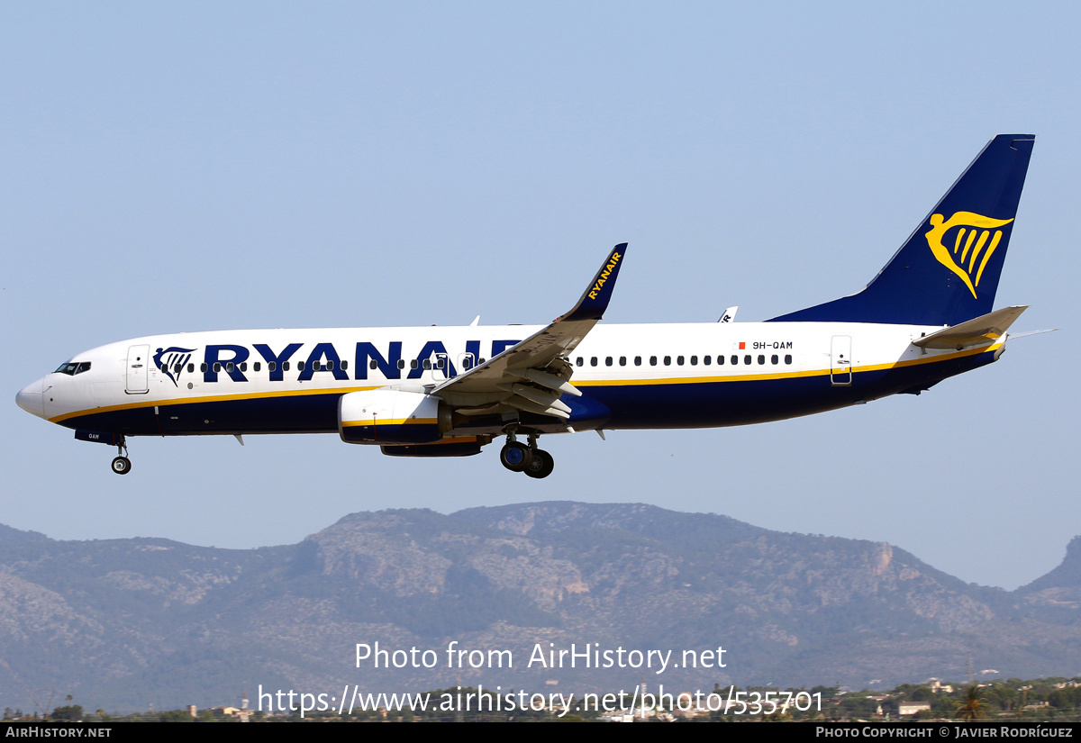 Aircraft Photo of 9H-QAM | Boeing 737-800 | Ryanair | AirHistory.net #535701