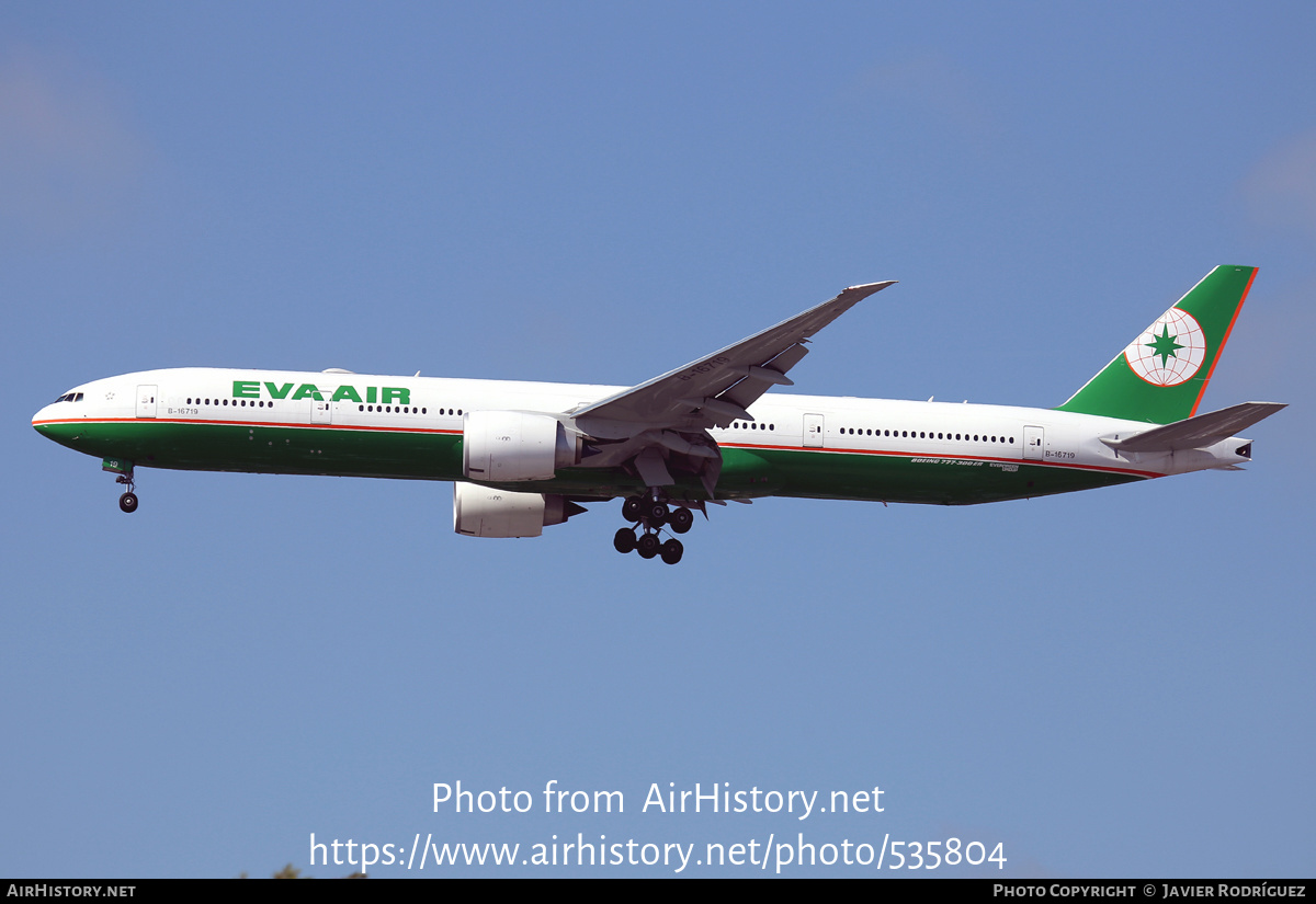 Aircraft Photo of B-16719 | Boeing 777-36N/ER | EVA Air | AirHistory.net #535804