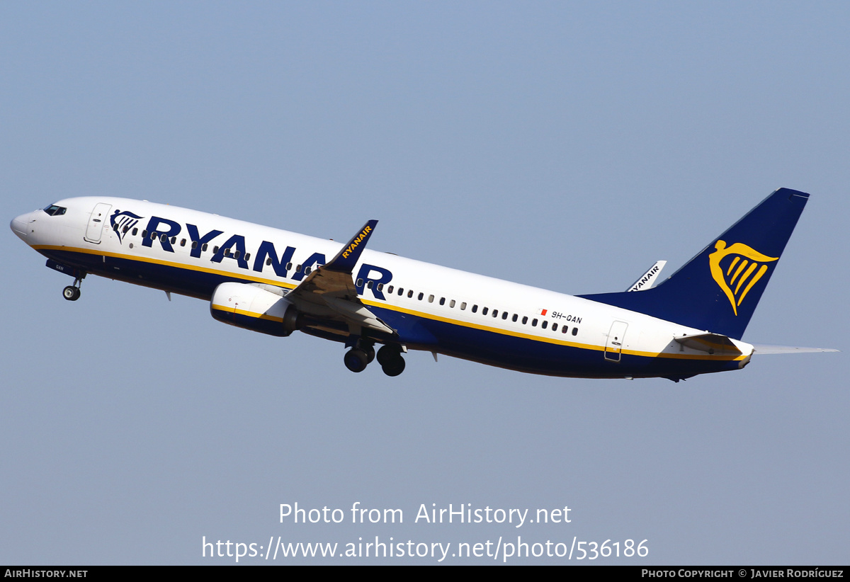 Aircraft Photo of 9H-QAN | Boeing 737-800 | Ryanair | AirHistory.net #536186