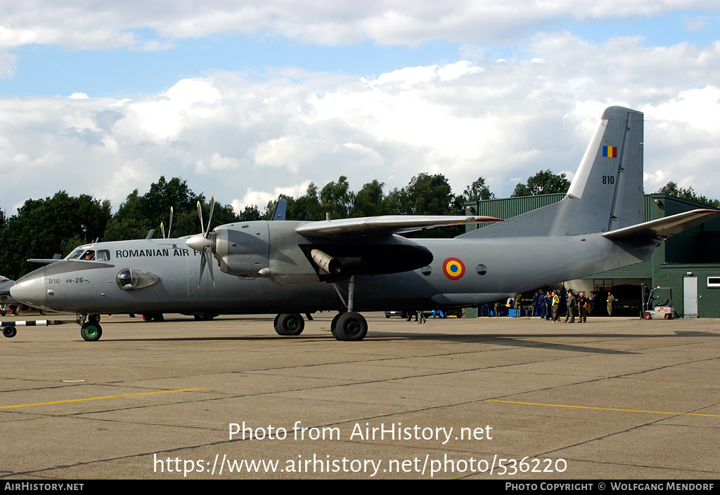 Aircraft Photo of 810 | Antonov An-26 | Romania - Air Force | AirHistory.net #536220