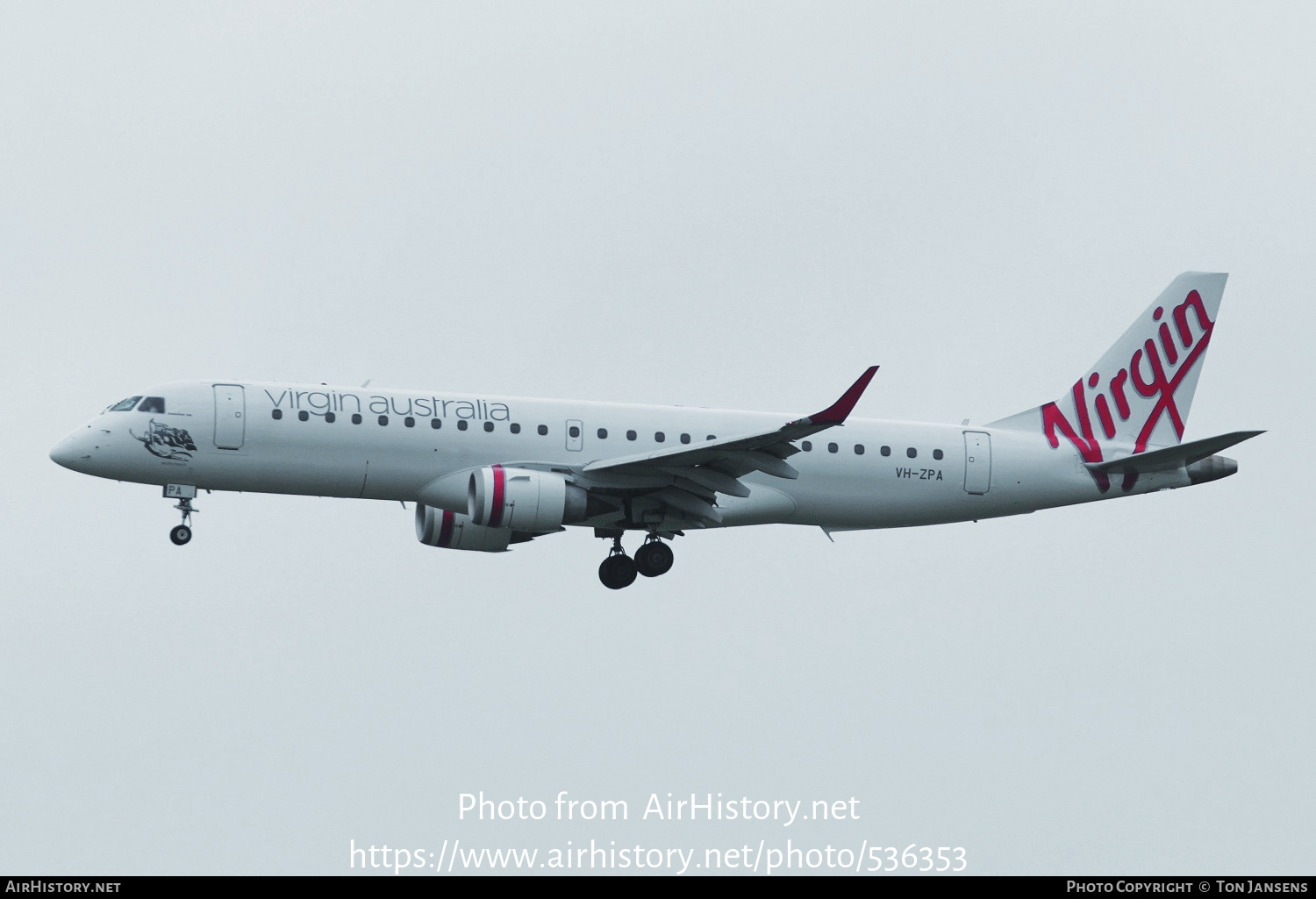 Aircraft Photo of VH-ZPA | Embraer 190AR (ERJ-190-100IGW) | Virgin Australia Airlines | AirHistory.net #536353