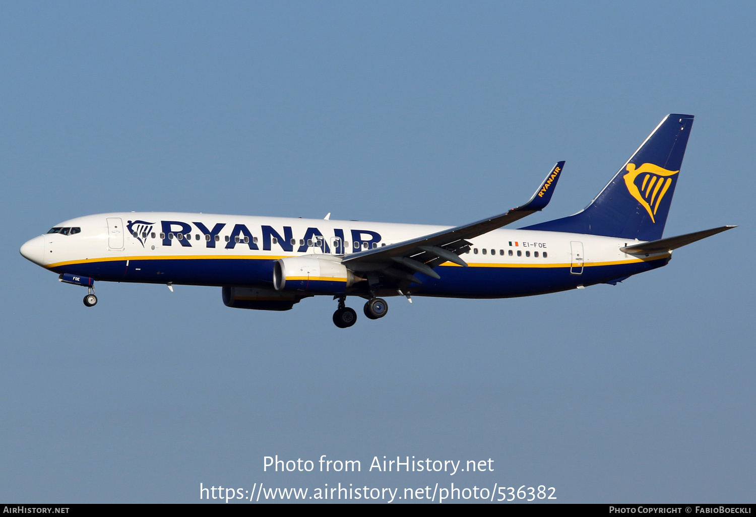 Aircraft Photo of EI-FOE | Boeing 737-8AS | Ryanair | AirHistory.net #536382