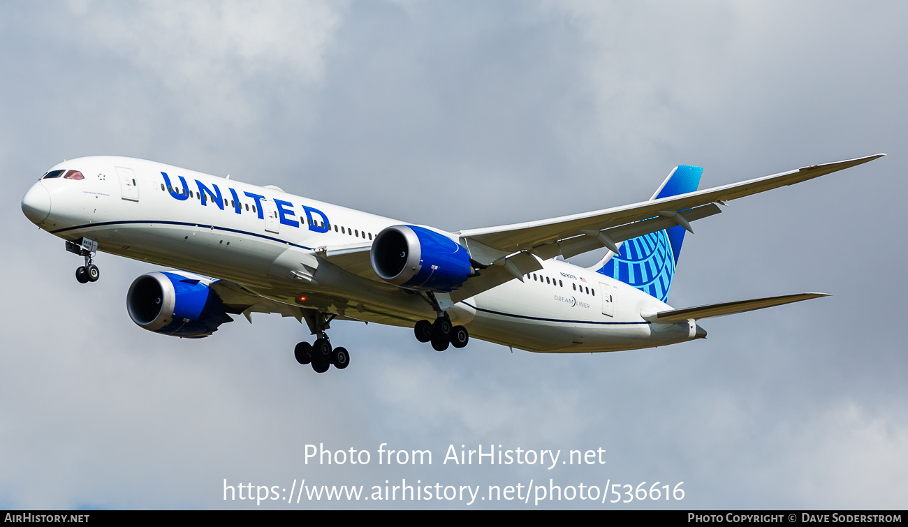 Aircraft Photo of N29975 | Boeing 787-9 Dreamliner | United Airlines | AirHistory.net #536616