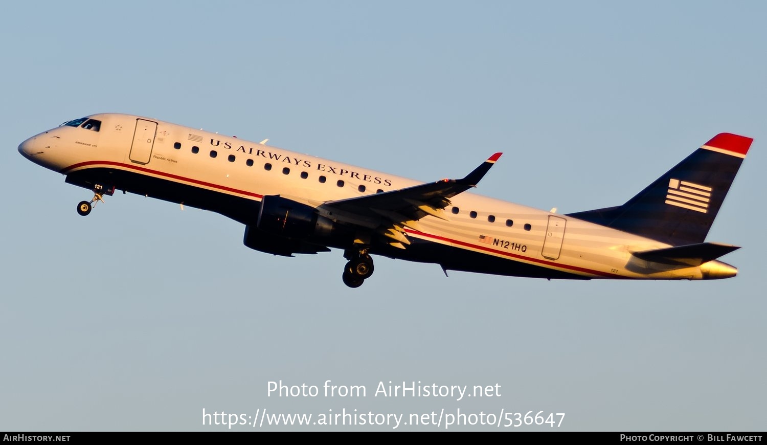 Aircraft Photo of N121HQ | Embraer 175LR (ERJ-170-200LR) | US Airways Express | AirHistory.net #536647