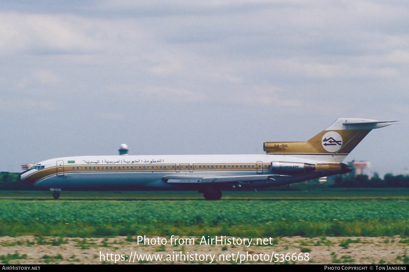 Aircraft Photo of 5A-DIG | Boeing 727-2L5/Adv | Libyan Arab Airlines | AirHistory.net #536668