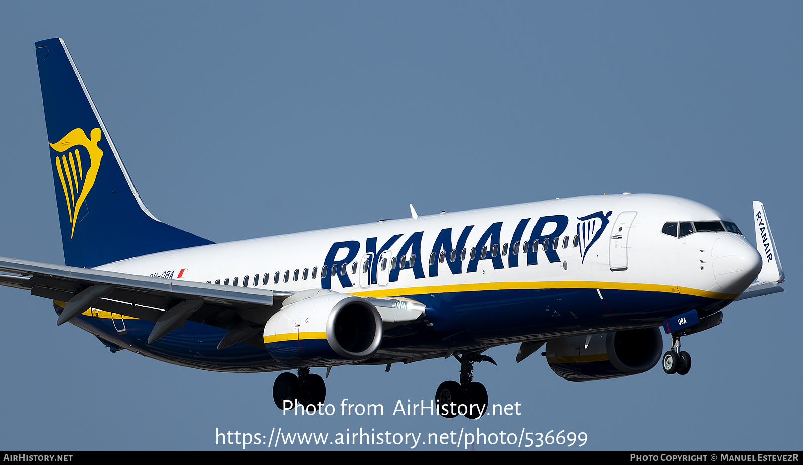 Aircraft Photo of 9H-QBA | Boeing 737-800 | Ryanair | AirHistory.net #536699