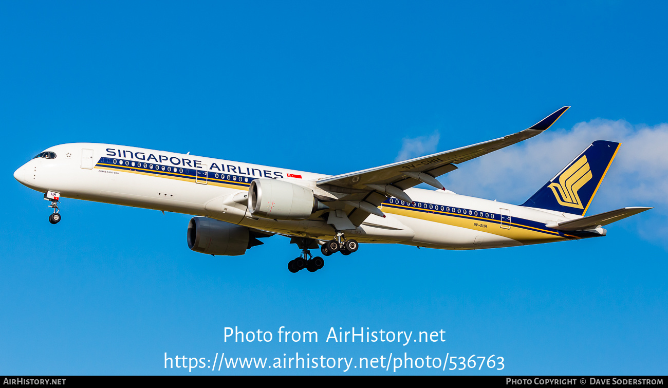 Aircraft Photo of 9V-SHH | Airbus A350-941 | Singapore Airlines | AirHistory.net #536763