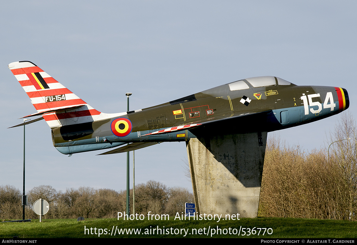 Aircraft Photo of FU-154 | Republic F-84F Thunderstreak | Belgium - Air Force | AirHistory.net #536770