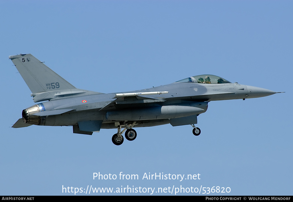 Aircraft Photo of MM7259 | General Dynamics F-16A/ADF Fighting Falcon | Italy - Air Force | AirHistory.net #536820