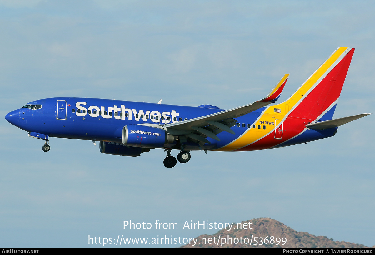 Aircraft Photo of N431WN | Boeing 737-7H4 | Southwest Airlines | AirHistory.net #536899