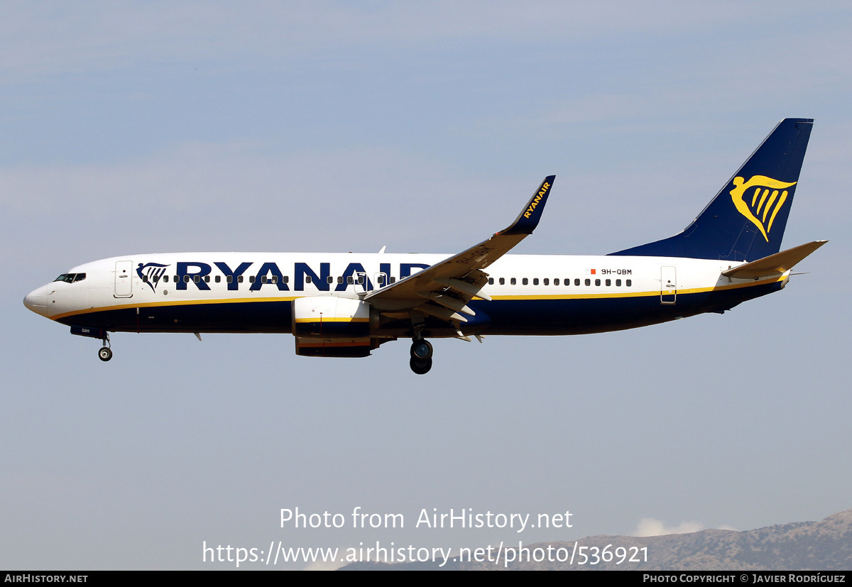 Aircraft Photo of 9H-QBM | Boeing 737-8AS | Ryanair | AirHistory.net #536921