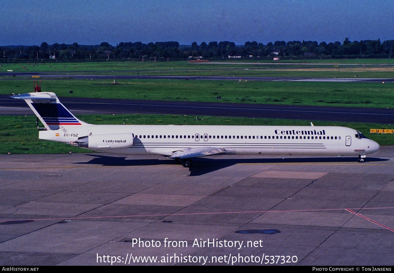 Aircraft Photo of EC-FSZ | McDonnell Douglas MD-83 (DC-9-83) | Centennial Airlines | AirHistory.net #537320