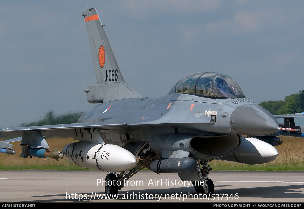 Aircraft Photo of J-066 | General Dynamics F-16BM Fighting Falcon | Netherlands - Air Force | AirHistory.net #537346