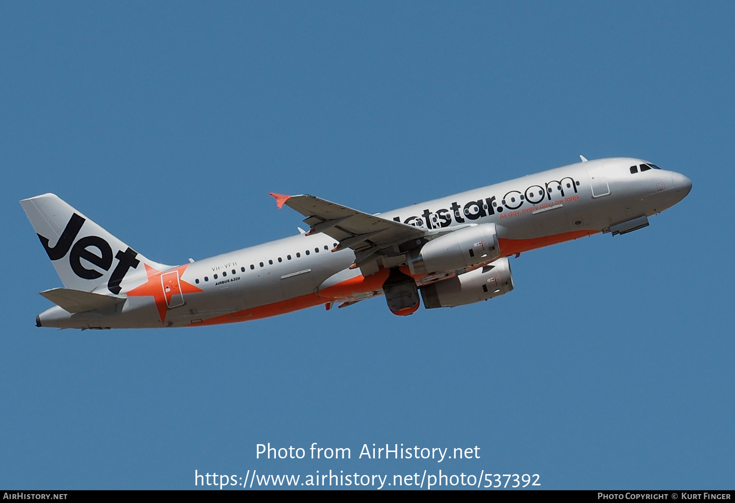 Aircraft Photo of VH-VFH | Airbus A320-232 | Jetstar Airways | AirHistory.net #537392