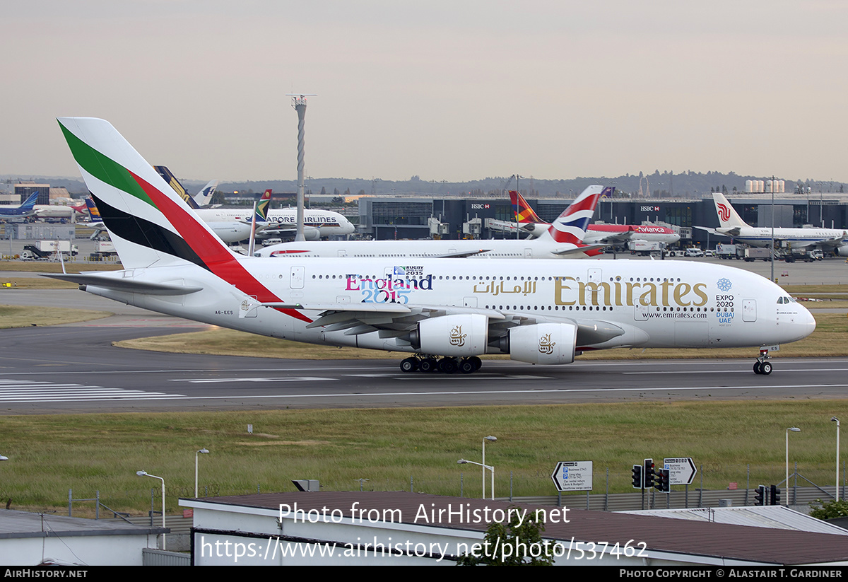 Aircraft Photo of A6-EES | Airbus A380-861 | Emirates | AirHistory.net #537462