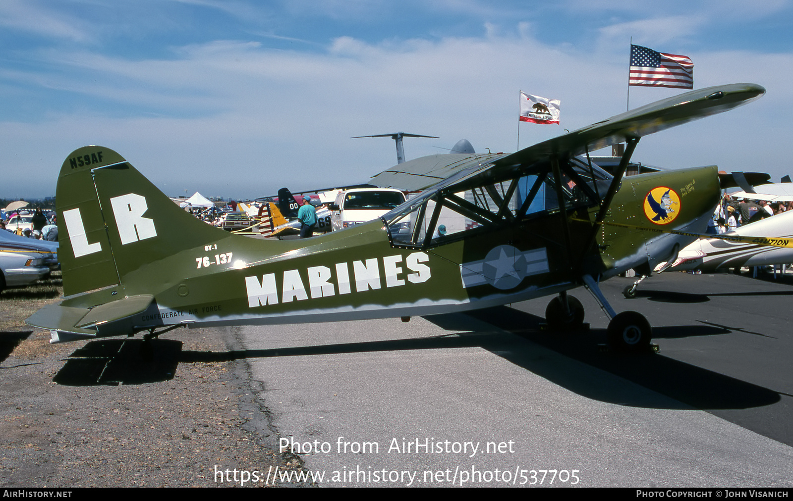 Aircraft Photo of N59AF | Stinson OY-1 Sentinel | Confederate Air Force | USA - Marines | AirHistory.net #537705