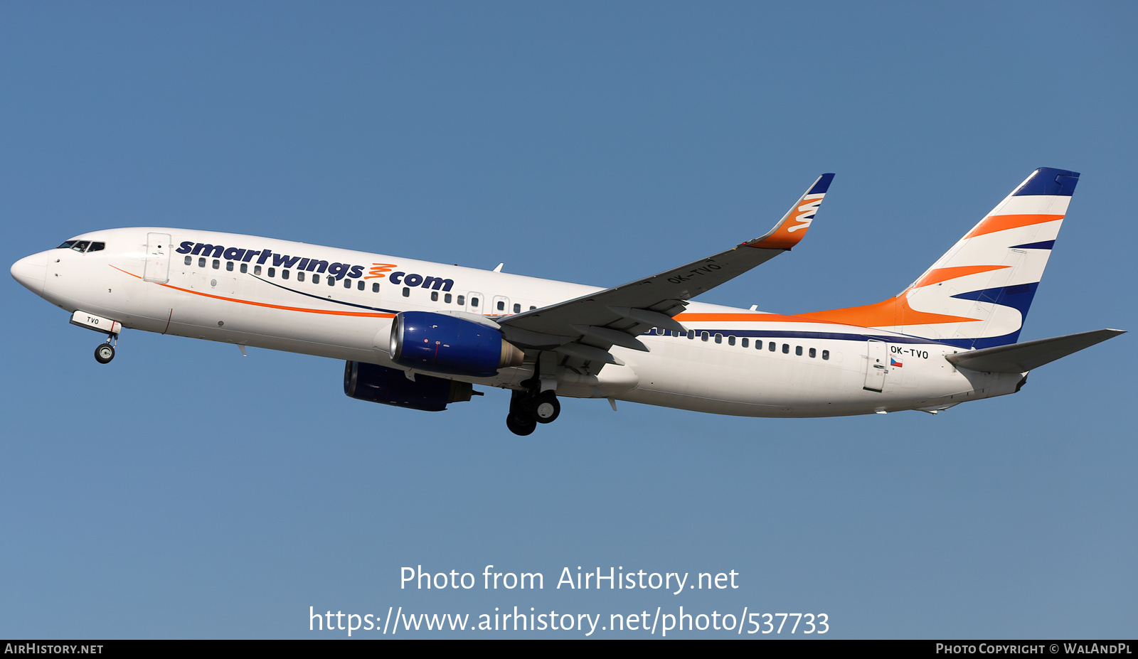 Aircraft Photo of OK-TVO | Boeing 737-8CX | Smartwings | AirHistory.net #537733