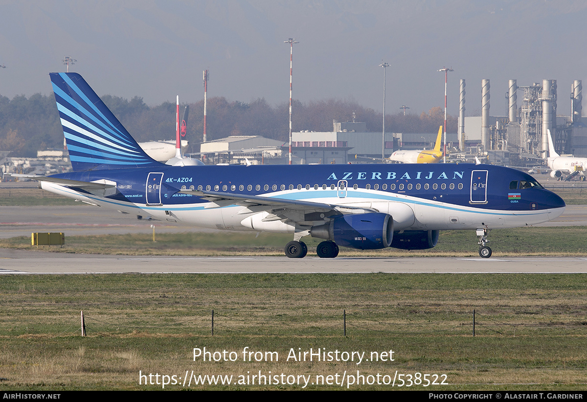 Aircraft Photo of 4K-AZ04 | Airbus A319-111 | Azerbaijan Airlines - AZAL - AHY | AirHistory.net #538522