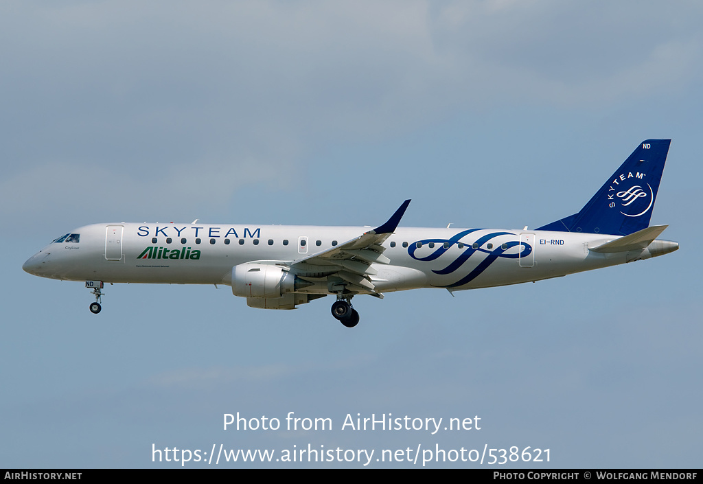 Aircraft Photo of EI-RND | Embraer 190STD (ERJ-190-100STD) | Alitalia CityLiner | AirHistory.net #538621