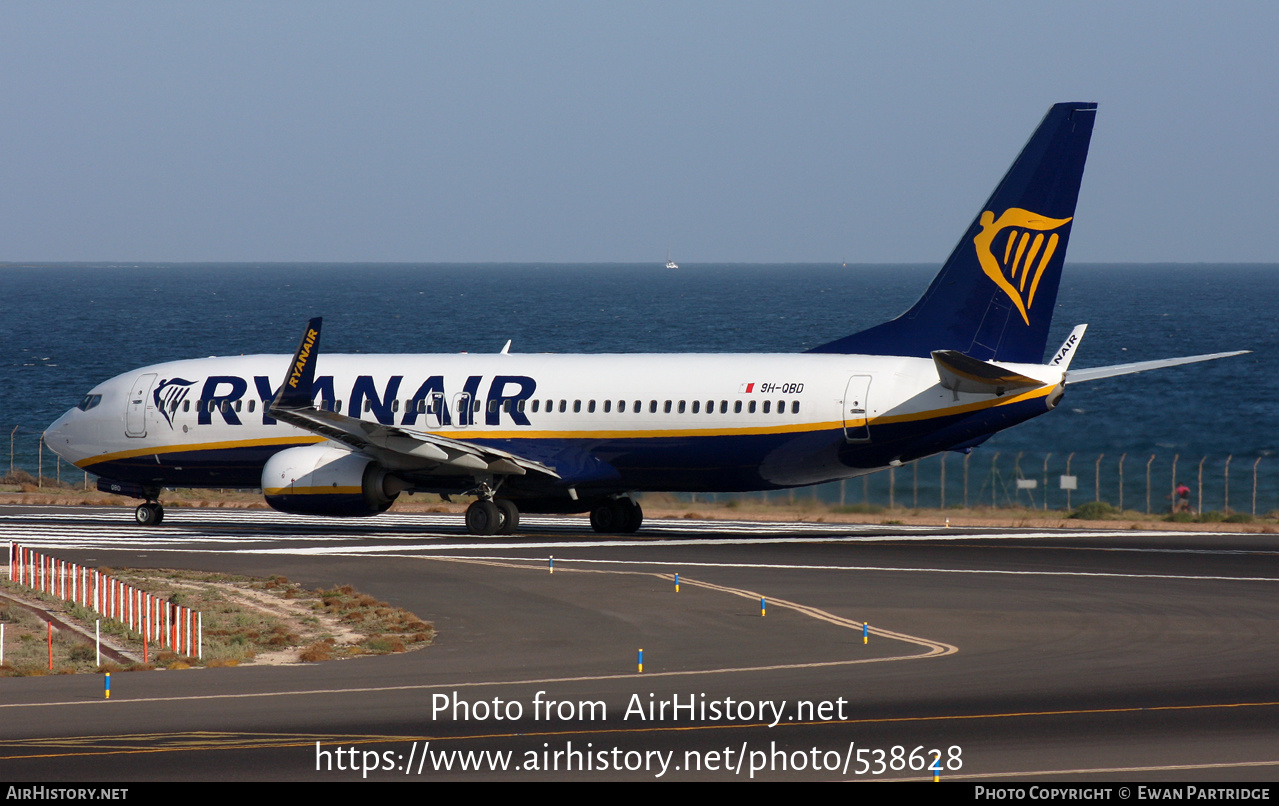 Aircraft Photo of 9H-QBD | Boeing 737-8AS | Ryanair | AirHistory.net #538628