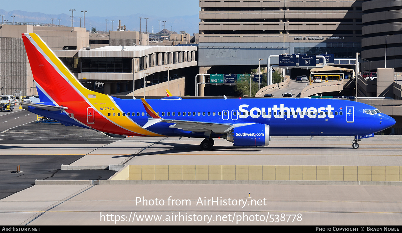 Aircraft Photo of N8777Q | Boeing 737-8 Max 8 | Southwest Airlines | AirHistory.net #538778