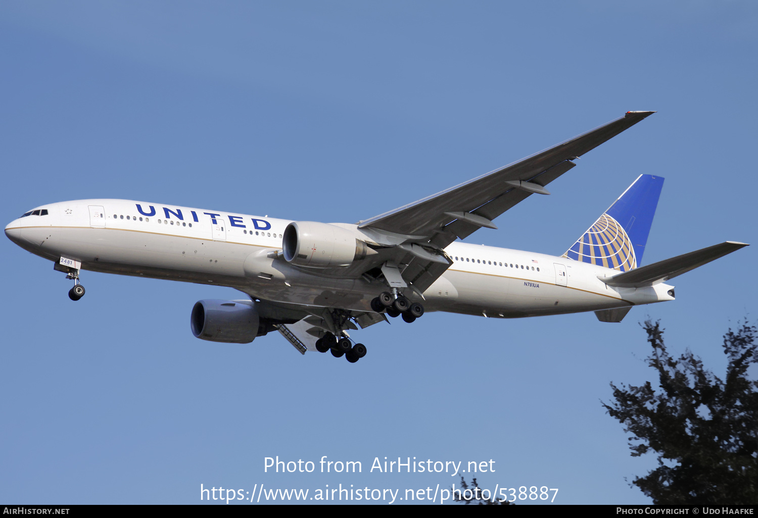 Aircraft Photo of N781UA | Boeing 777-222 | United Airlines | AirHistory.net #538887