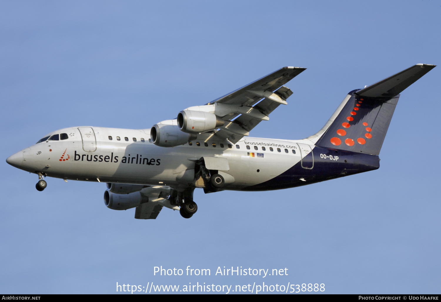 Aircraft Photo of OO-DJP | British Aerospace Avro 146-RJ85 | Brussels Airlines | AirHistory.net #538888