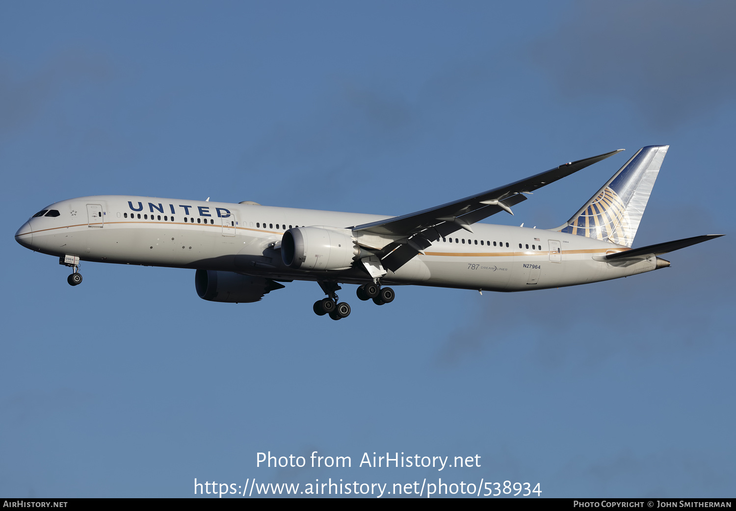 Aircraft Photo of N27964 | Boeing 787-9 Dreamliner | United Airlines | AirHistory.net #538934