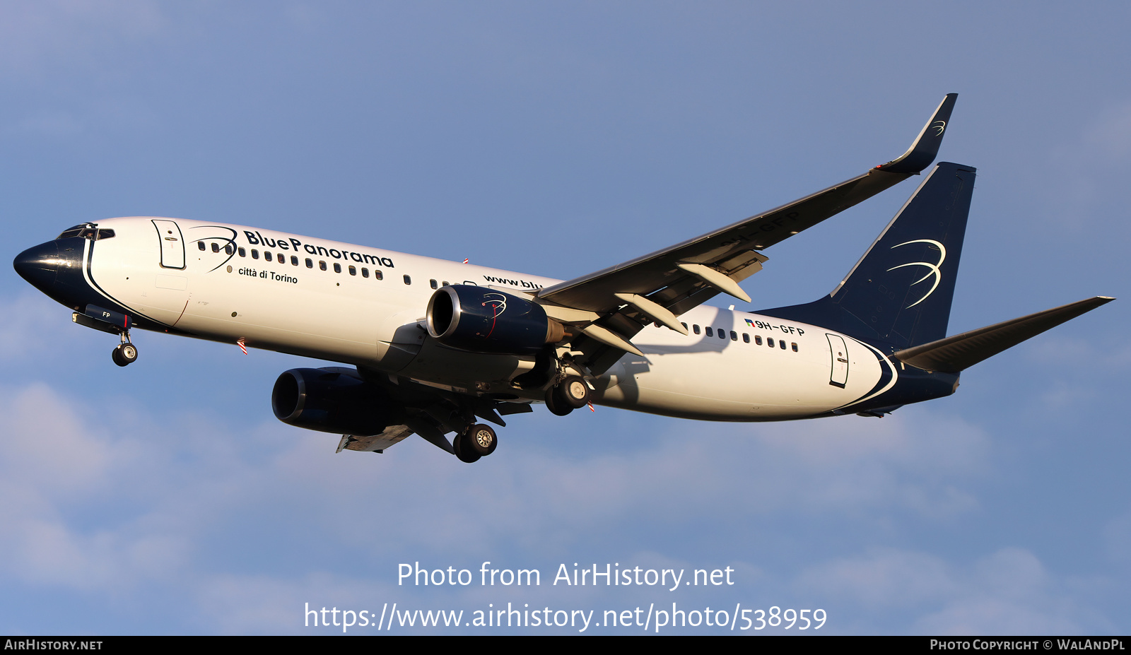 Aircraft Photo of 9H-GFP | Boeing 737-89L | Blue Panorama Airlines | AirHistory.net #538959