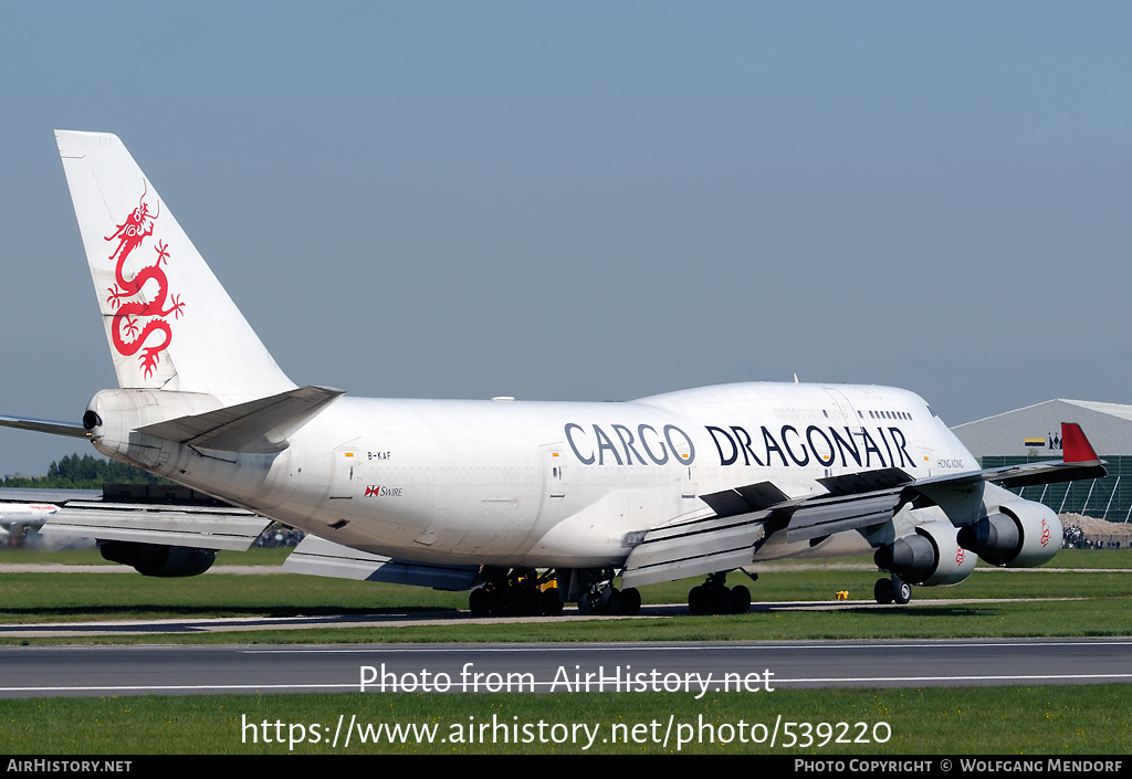 Aircraft Photo of B-KAF | Boeing 747-412(BCF) | Dragonair Cargo | AirHistory.net #539220