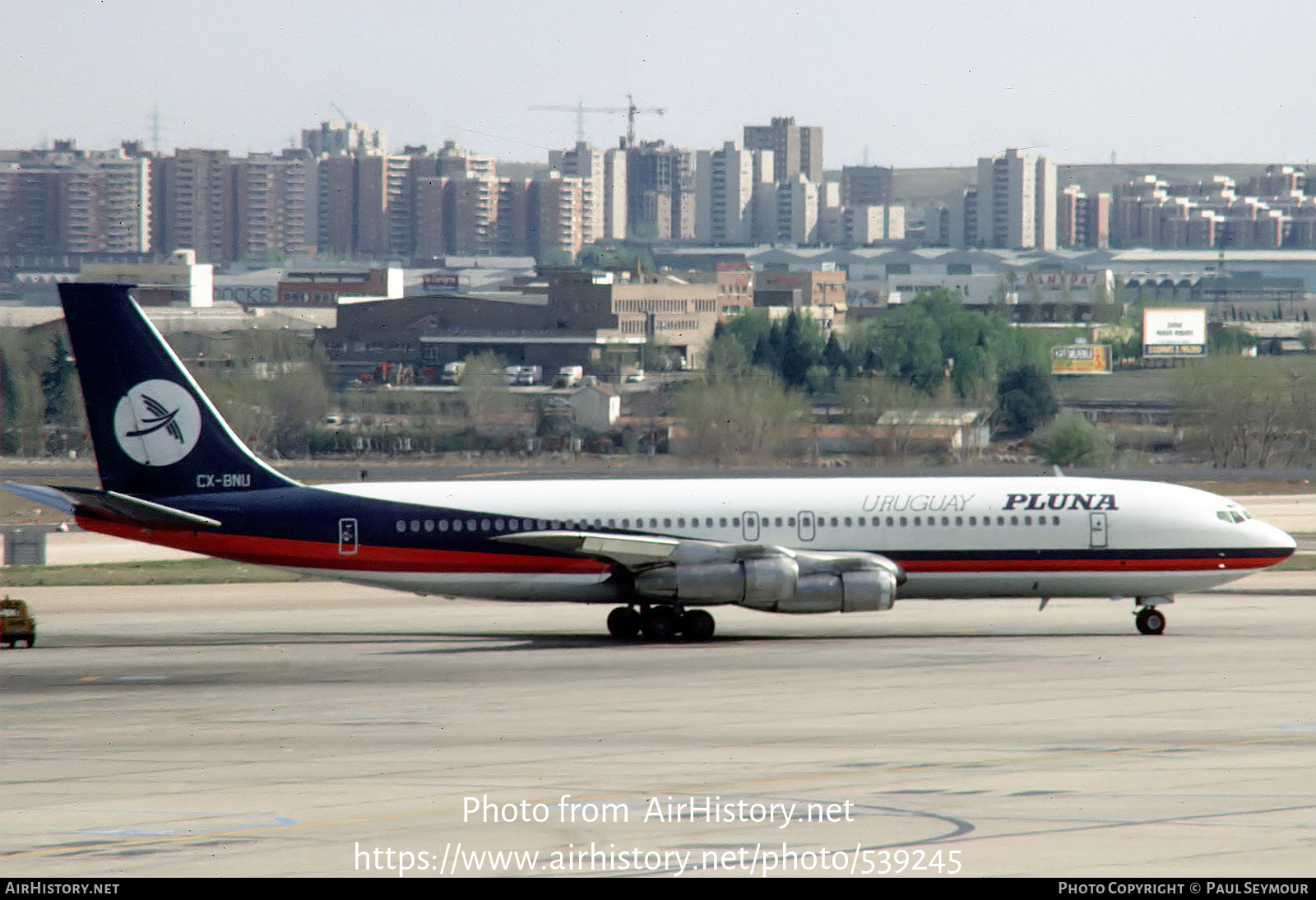 Aircraft Photo of CX-BNU | Boeing 707-387B | PLUNA Líneas Aéreas Uruguayas | AirHistory.net #539245