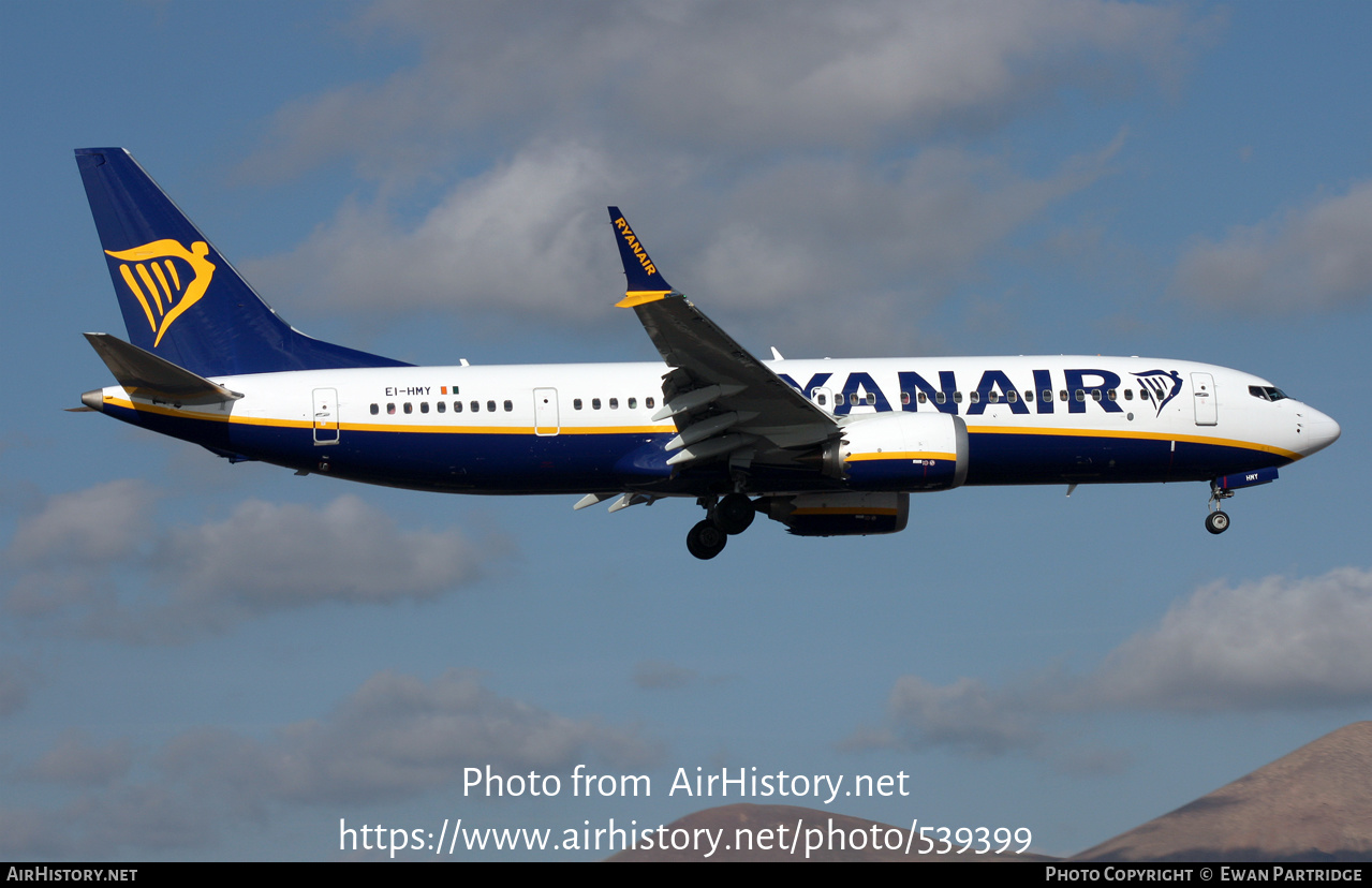 Aircraft Photo of EI-HMY | Boeing 737-8200 Max 200 | Ryanair | AirHistory.net #539399