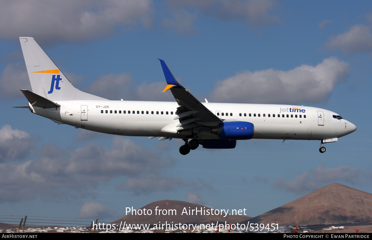 Aircraft Photo of OY-JZK | Boeing 737-86Q | Jettime | AirHistory.net #539451