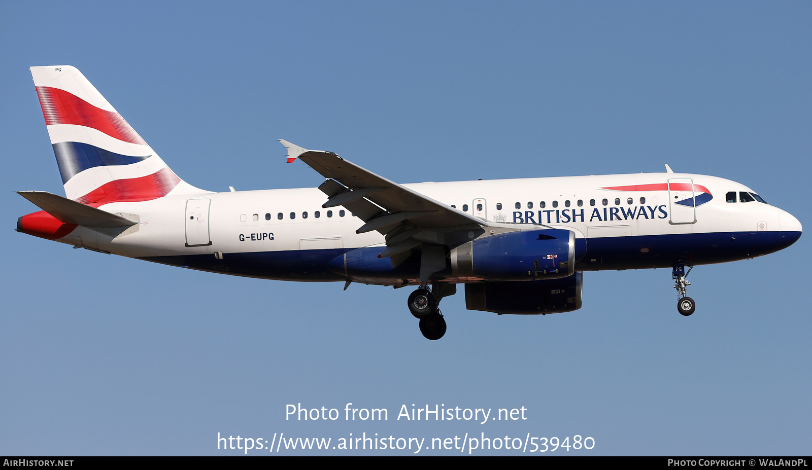 Aircraft Photo of G-EUPG | Airbus A319-131 | British Airways | AirHistory.net #539480