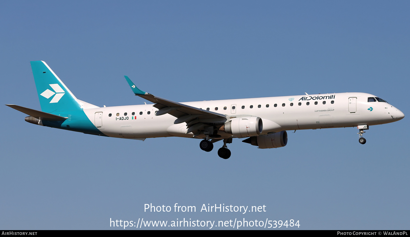 Aircraft Photo of I-ADJO | Embraer 195LR (ERJ-190-200LR) | Air Dolomiti | AirHistory.net #539484