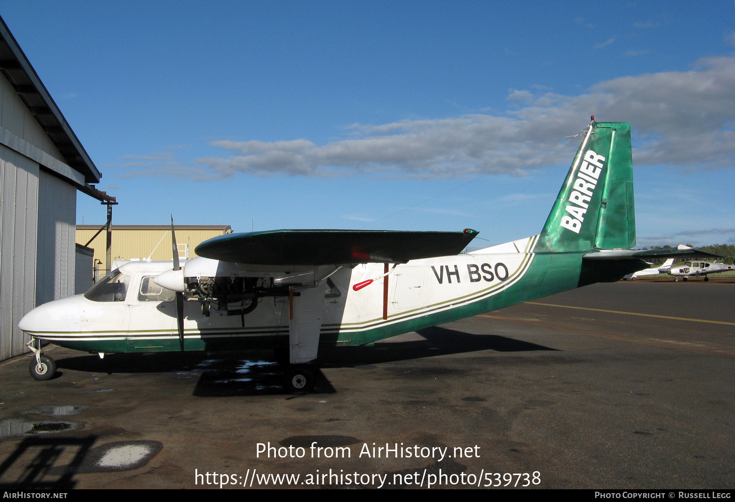 Aircraft Photo of VH-BSO | Pilatus Britten-Norman BN-2B-26 Islander | Barrier Aviation | AirHistory.net #539738