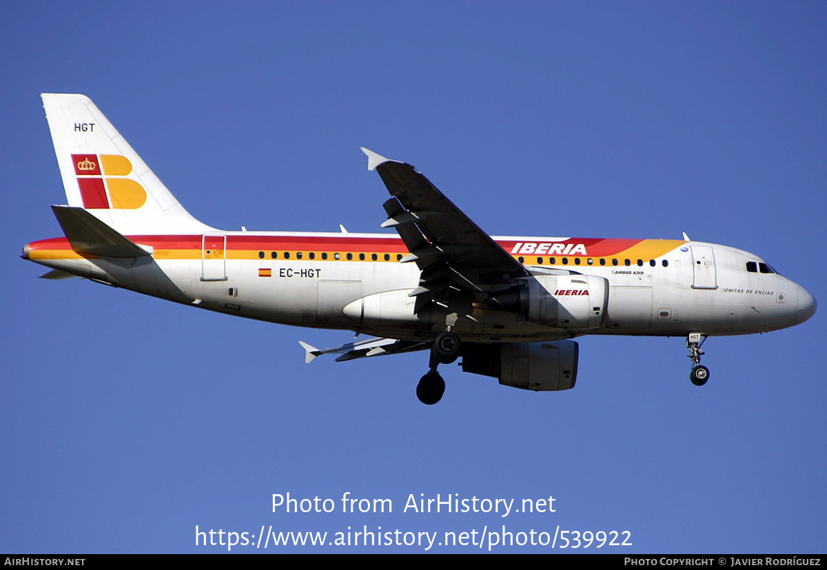 Aircraft Photo of EC-HGT | Airbus A319-111 | Iberia | AirHistory.net #539922