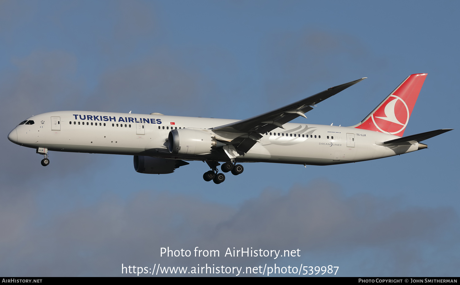 Aircraft Photo of TC-LLK | Boeing 787-9 Dreamliner | Turkish Airlines | AirHistory.net #539987