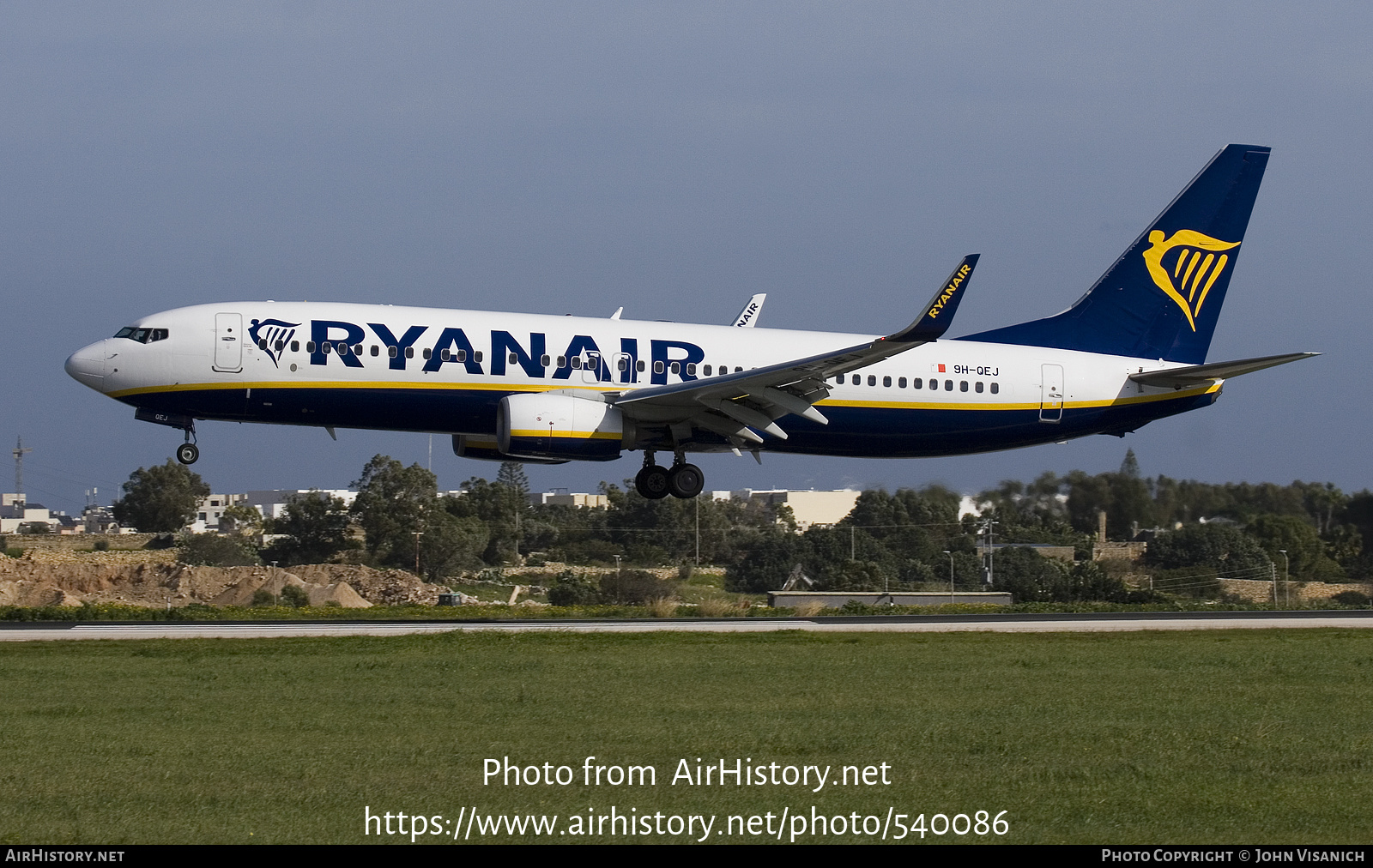 Aircraft Photo of 9H-QEJ | Boeing 737-800 | Ryanair | AirHistory.net #540086