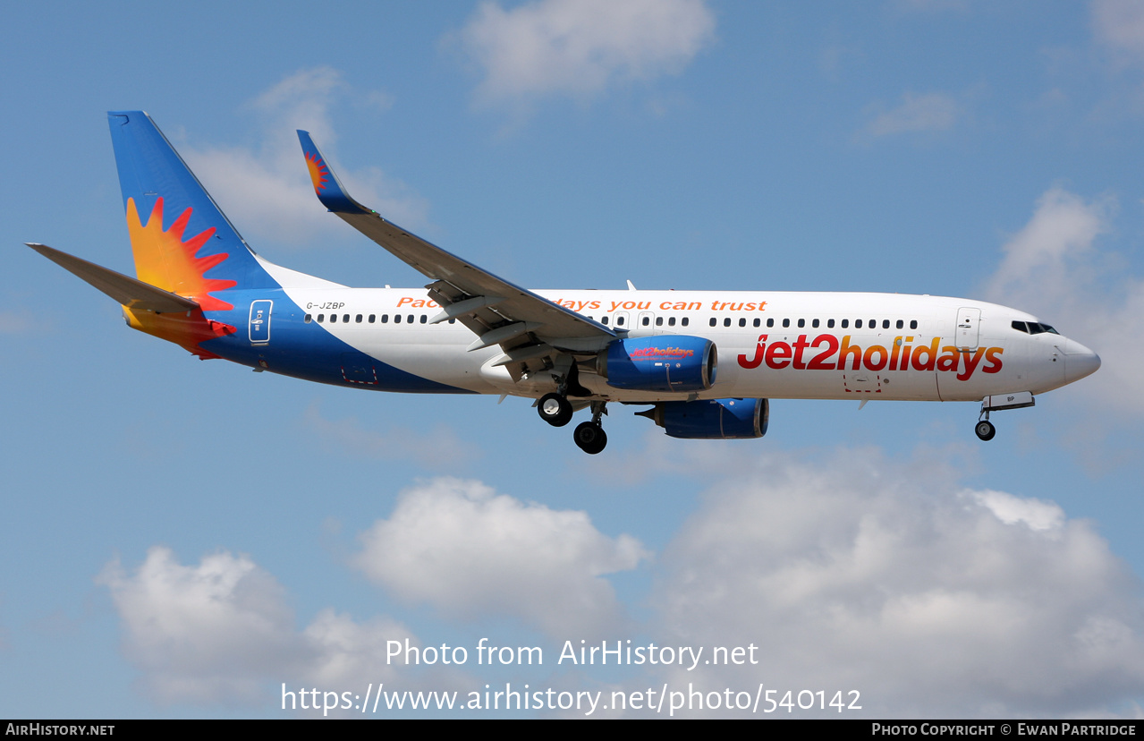 Aircraft Photo of G-JZBP | Boeing 737-800 | Jet2 Holidays | AirHistory.net #540142