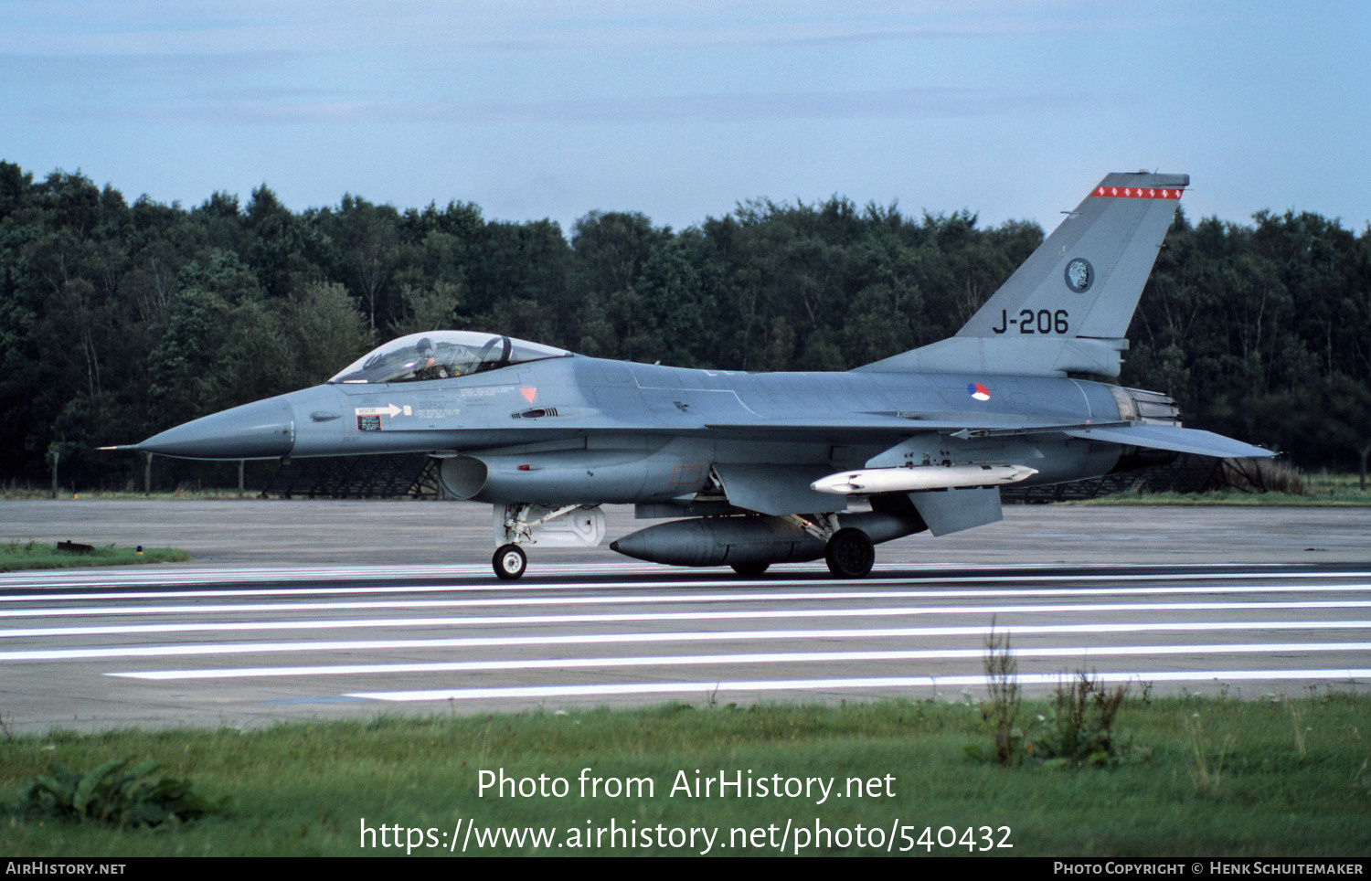 Aircraft Photo of J-206 | General Dynamics F-16A Fighting Falcon | Netherlands - Air Force | AirHistory.net #540432