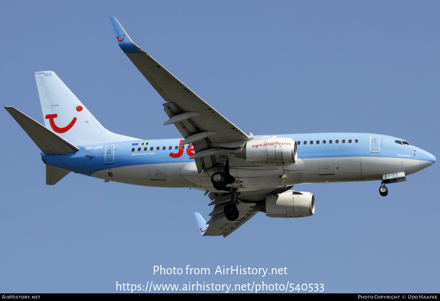 Aircraft Photo of OO-JAN | Boeing 737-76N | Jetairfly | AirHistory.net #540533