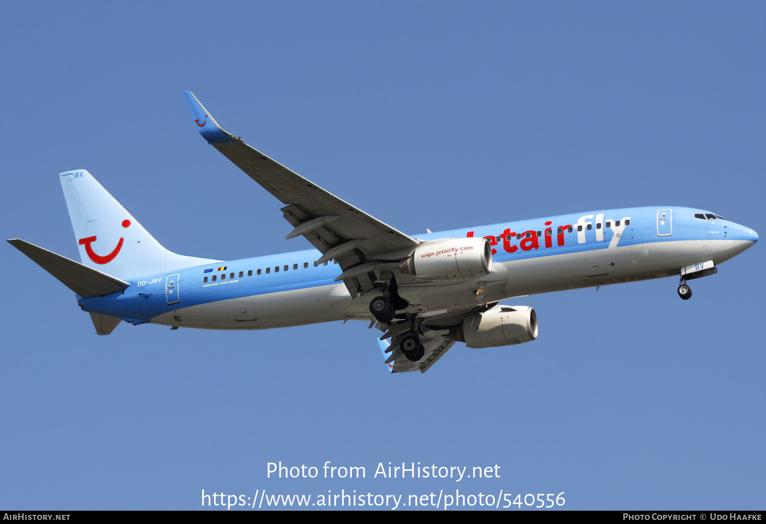 Aircraft Photo of OO-JBV | Boeing 737-8K5 | Jetairfly | AirHistory.net #540556