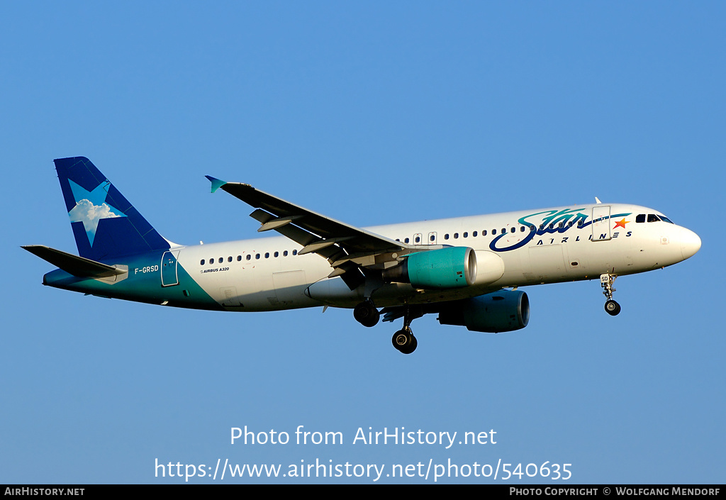 Aircraft Photo of F-GRSD | Airbus A320-214 | Star Airlines | AirHistory.net #540635