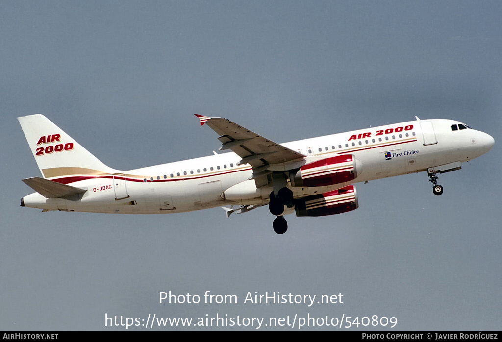 Aircraft Photo of G-OOAC | Airbus A320-231 | Air 2000 | AirHistory.net #540809